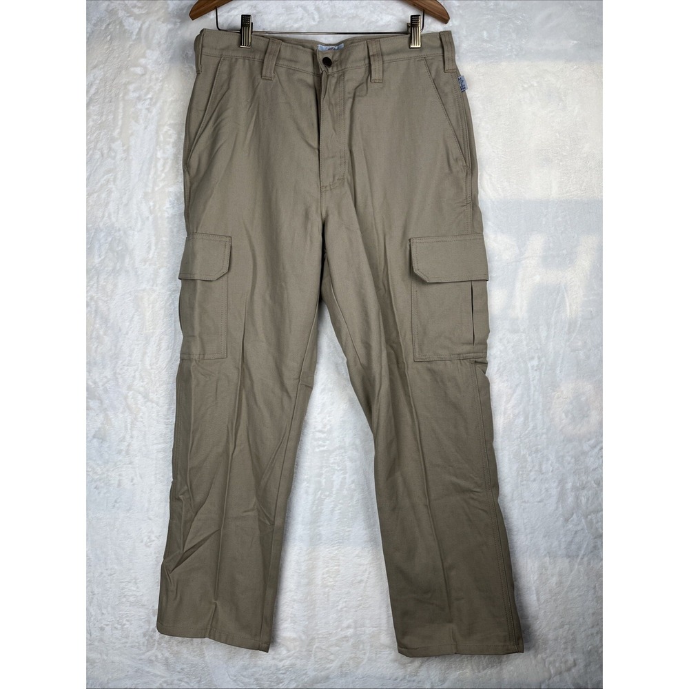 Tyndale FR Mens Pants 34x29 Khaki Utility Cargo Fire Resistant Work Wear USA